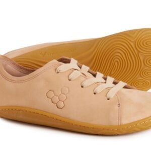 VIVOBAREFOOT Addis Soul of Africa Beige Cream Leather Lace-Up Shoes EU 38 US 7
